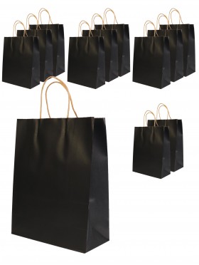 Solid Color Kraft Paper Gift Bags(12Pcs) 13"X10.2"X4.7"